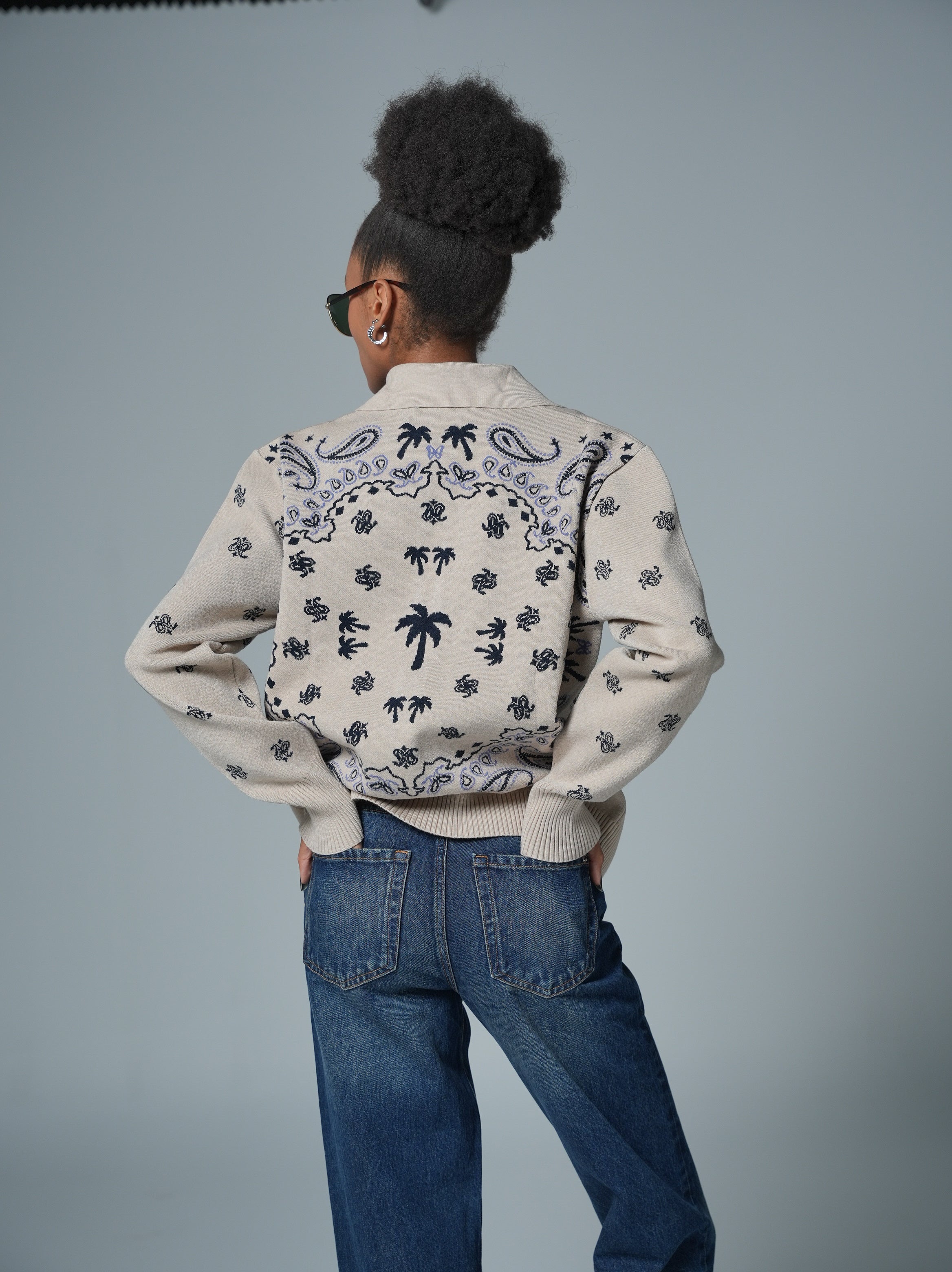 The Paisley Zip-Up Cardigan