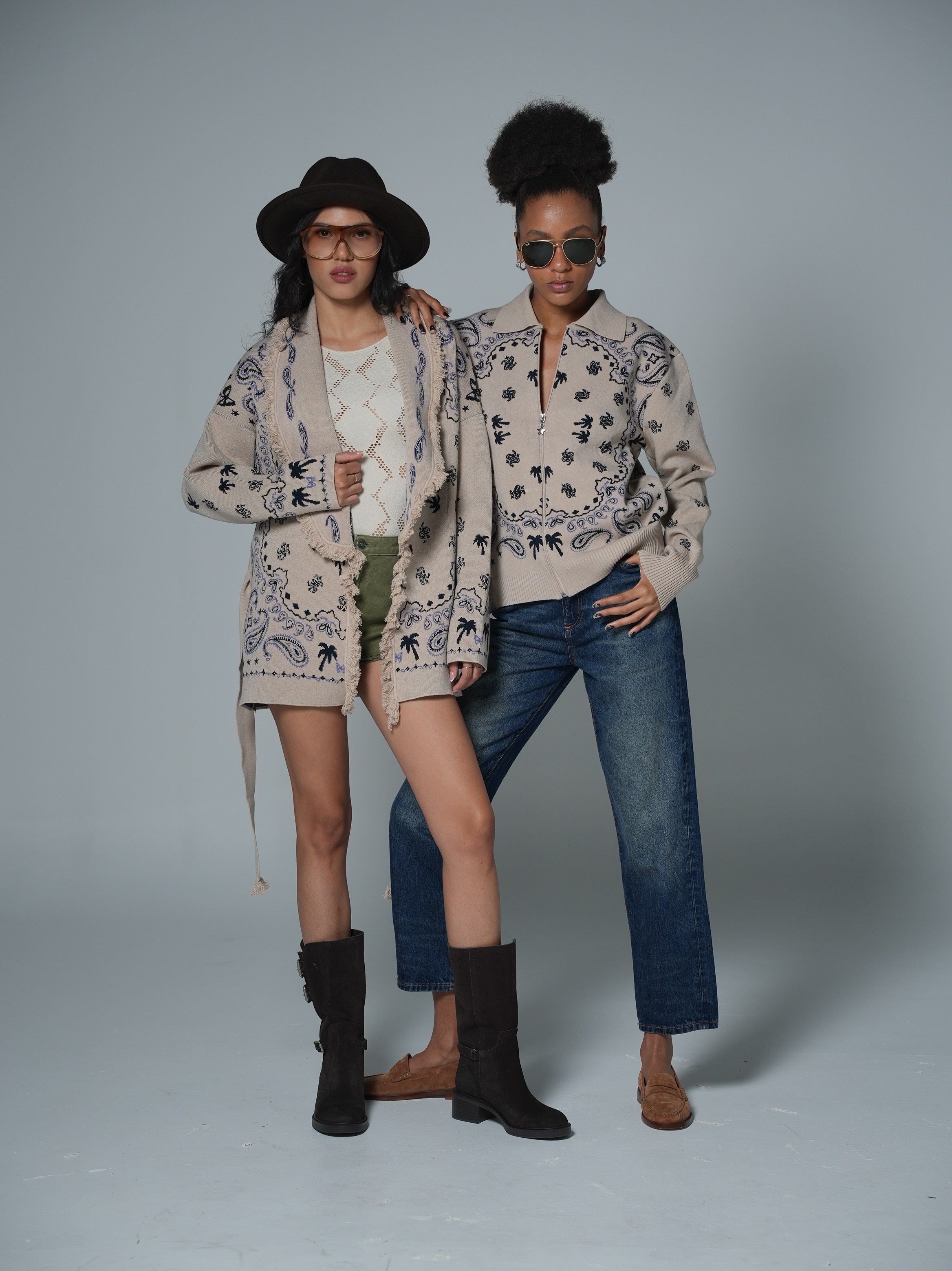 The Paisley Zip-Up Cardigan