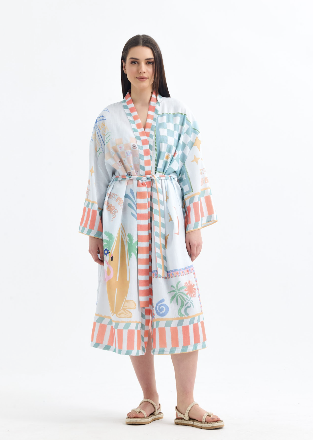 The ALEGRINO Playful Print Kimono