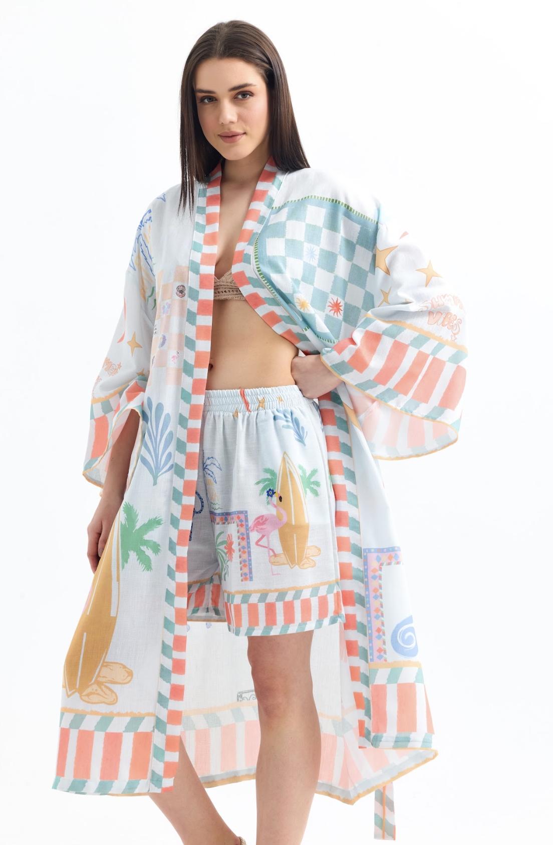 The ALEGRINO Playful Print Kimono