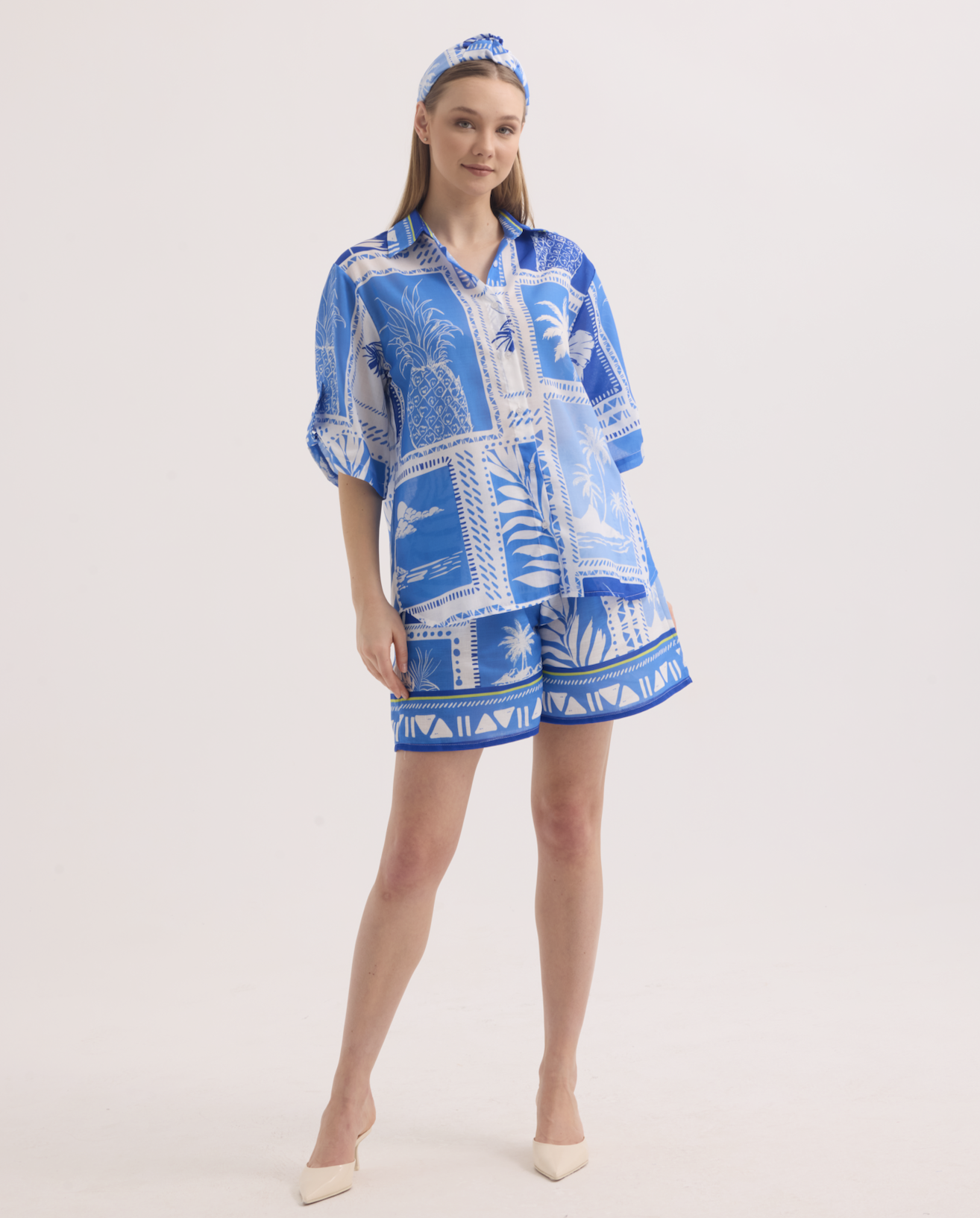 The VENDITA Tropical Patchwork Shorts